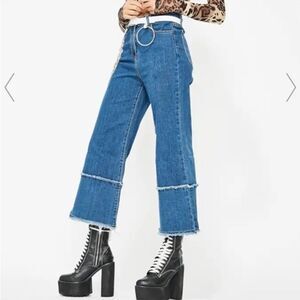 ANTHROPOLOGIE Anthro Current Air Boho Festival Flare Crop Wide Leg Jeans Sz S